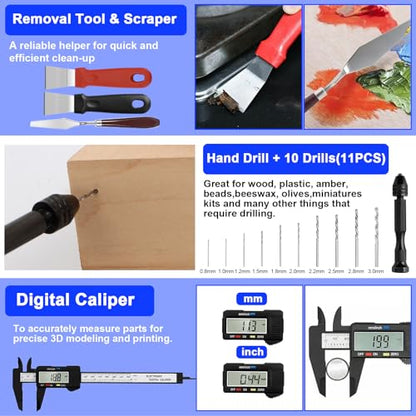 112 Pcs 3D Printer Tools Kit, 3D Printer Accessories for Cleaning,Finishing - color: 112PCS