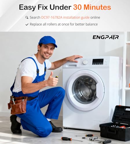 Upgraded EngPair DC97-16782A Dryer Drum Roller Kit for Samsung Kenmore - style: Rollers Only