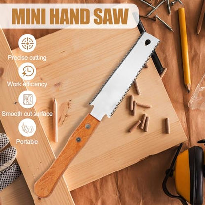 Japanese Hand Saw 2 Pack, 6 Inch Double Edge Pull Saw for Flush Cuts