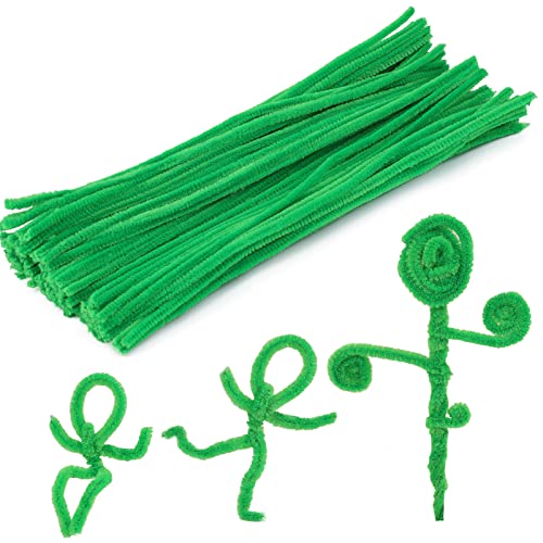 100 Pieces Pipe Cleaners Craft Chenille Stem Fruit Green Pipe Cleaners - color: Fruit Green