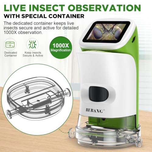Kids Digital Microscope with Detachable Stand: STEM Science Kit Gift Toys