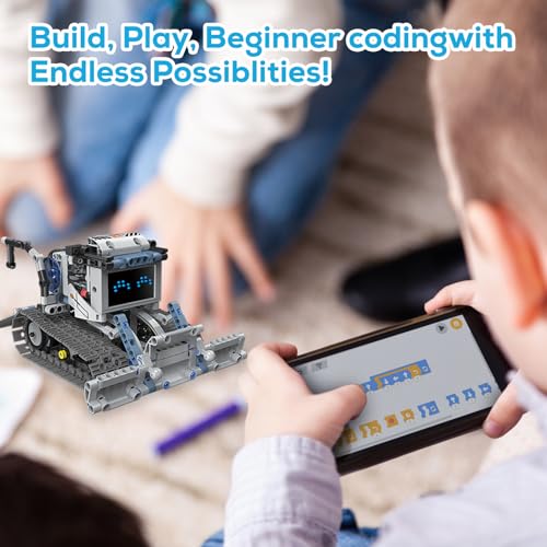 Robot Building Kit with Remote Control STEM Gift for Boys Age 6-14 | Birthday Gift for Boys Girls Ages 6-14 | 352PCS 5-in-1 Robot | APP + Remote | STEM Robotic Toys | Rechargeable |Educational - style: K96170