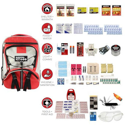 2 Person 72 Hour Essential Survival Kit - Food, Water, First Aid, Tools