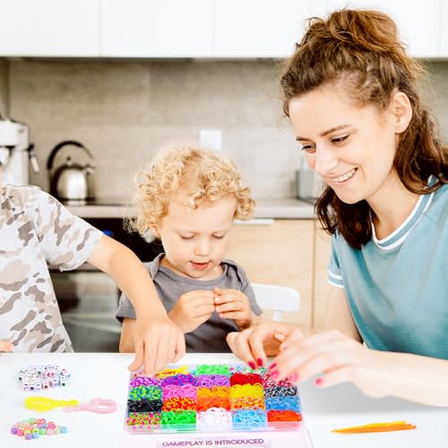 XKDOUS 21 Colors Rubber Band Bracelet Kit, Rubberband Bracelet Making Kit - color: 21 Colors 2000+