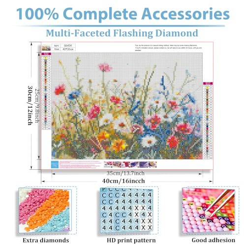 hkejoi Flower Diamond Painting Kits, Diamond Art Kits for Adults 12x16 Inch - color: Style 22