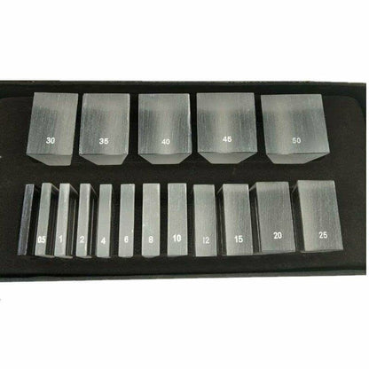 Optical Prism Bar Set 16 Piece Set & 1 Red Filter Lens Ophthalmic Eye Prism Set/w Aluminium Case