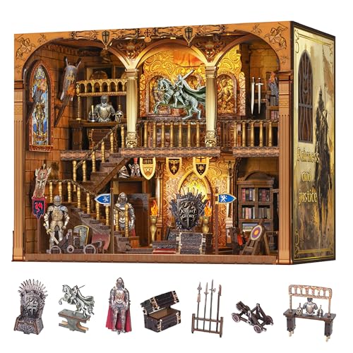 NookMaster Book Nook Kit with LED Light DIY Miniature Dollhouse for Adults - color: Knight of Glory