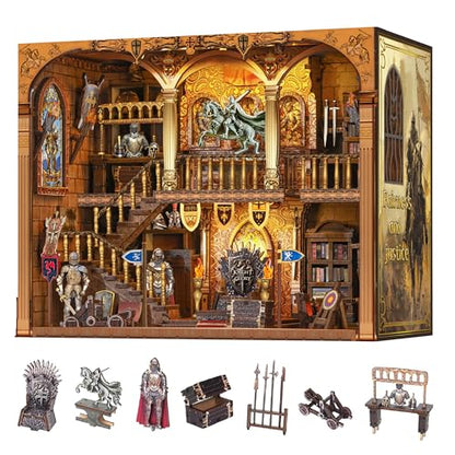 NookMaster Book Nook Kit with LED Light DIY Miniature Dollhouse for Adults - color: Knight of Glory