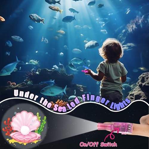 CHUNNIN 36 Pcs Ocean LED Finger Lights Glow in Dark Under Sea Party Favors - style: Sea Animal