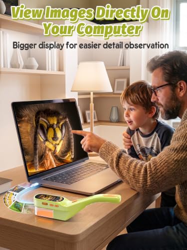 Acoath Microscope for Kids, Bug Catcher, 2.4" IPS Screen Bug Catching Kit - color: Lime Green