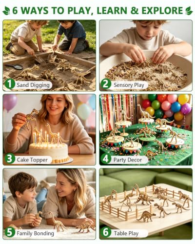 6 Inch Dinosaur Fossils Skeleton, Sandbox Digging Bones (12 Pcs)
