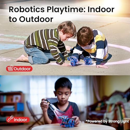 Sillbird STEM Solar Robot Building Kit, 12-in-1 Gift for Boys Ages 8-13 - color: Blue-red
