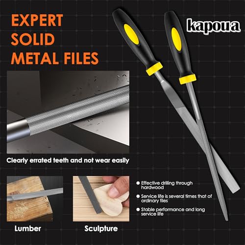 6-Piece Metal Needle File Set - Hardened Alloy Steel - color: Black-6pcs
