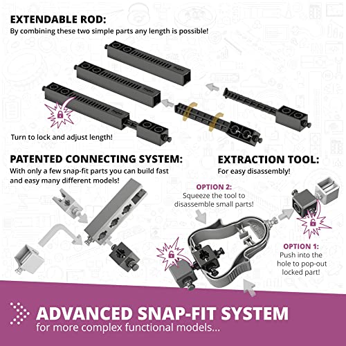 Engino- STEM Toys, Newton's Laws Inertia, Kinetic & Potential Energy, Building Toys for Kids 9+, Creative Engineering Kit, STEM Projects, Gifts for Boys (8 Model Options)