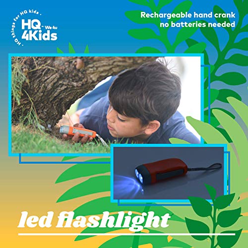 Outdoor Adventure Kit for Kids: Binoculars, Compass, Magnifying Glass & Flashlight. 3-12 Year Old Boys & Girls - color: Orange