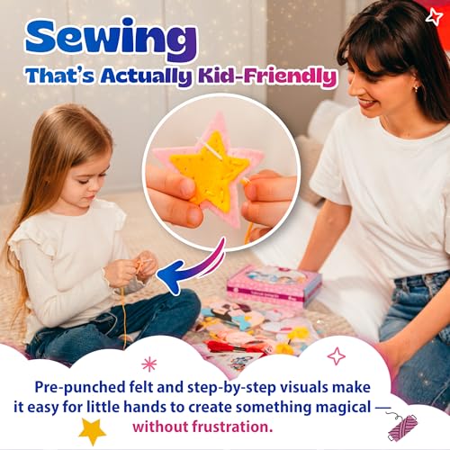 Pinwheel Crafts Fairytale Sewing Kit for Kids Ages 5-12, Learn to Sew - color: Fairytale