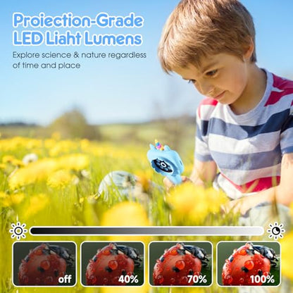 2.4" Screen Kids Microscope, 4K Handheld Digital Microscope - color: Blue