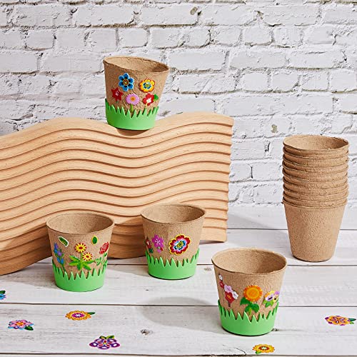 Jecery 12 Sets Garden Planting Kit DIY Foam Pots for Plants with Stickers