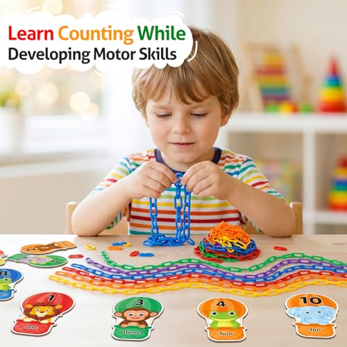 Fine Motor Skills Toys Plastic Chain Links Counting Games for Kids