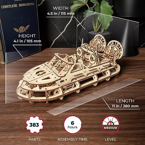 UGEARS Bundles 3D Puzzles - Tracked Off-Road Vehicle and Rescue Hovercraft,3D Puzzle Wooden 3-D Puzzles for Adults Model kit DIY Mechanical Puzzles