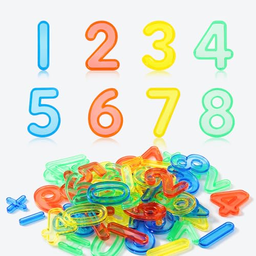 48 Pcs Plastic Numbers and Symbols, Early Math Set - color: Numbers and Symbols