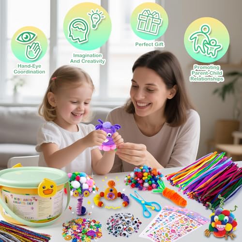 Sundaymot Kids Arts and Crafts Set 2000+ Piece DIY Craft Supplies Kit