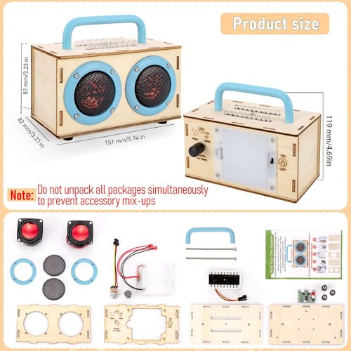 STEM Projects Build Bluetooth Speaker Kit for Kids & Adults Age 8-12 - color: Blue