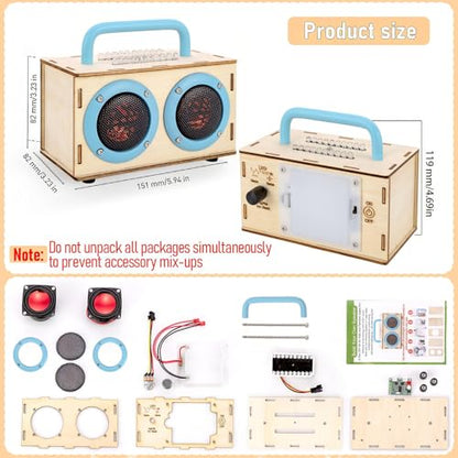 STEM Projects Build Bluetooth Speaker Kit for Kids & Adults Age 8-12 - color: Blue