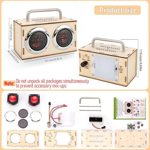 DIY Bluetooth Speaker Kit for Kids 8-10 - STEM Kits Science Project Toys - color: Chrome