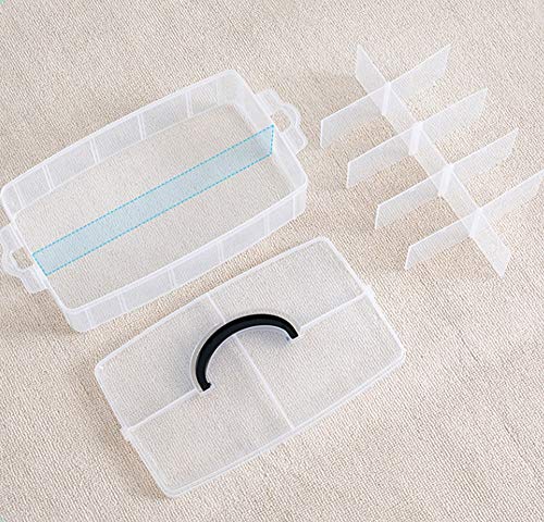 Sooyee 6 Layers Stackable Storage Container 60 Adjustable Compartments - color: Clear, size: 6 Tier