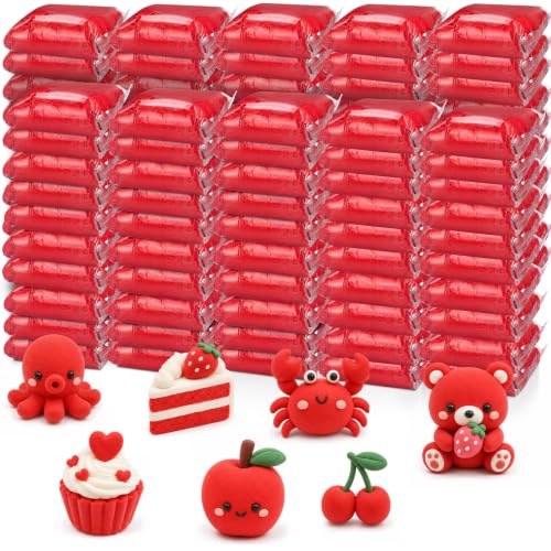Air Dry Clay Bulk, Modeling Clay for Kids, 100 Pcs, Red - color: Red