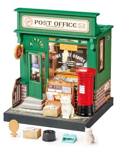 Rolife DIY Mini Building House Miniature Kit-Century Post Office, Miniature Lifestyle Mini Bookshelf Decoration, DIY Hobbies/Gifts for Craftsman (Century Post Office) - style: DS - Century Post Office