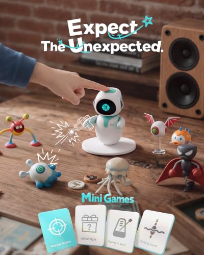 ENERGIZE LAB Eilik –Your Desktop Companion Full of Personality with Expressive Animations & Reactions, Touch-Responsive Play, Mini Games, Robot for Adults & Kids