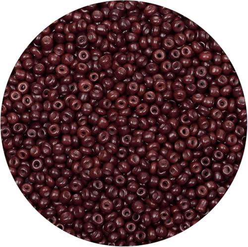 2000pcs Brown Red Glass Seed Beads Bulk -Small Pony, Waist & Spacer Beads for Bracelet, Necklace & Jewelry Making, DIY Craft Projects(4mm 6/0) - color: Brown Red, size: 4mm