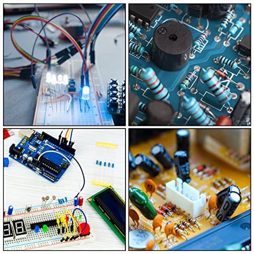 1400Pcs Basic Electronics Component Assortment Kit, Electrolytic Capacitor, Ceramic Capacitor, LED Diode, Common Diode, Resistor, Transistor Component for Arduino, Electronic DIY Project