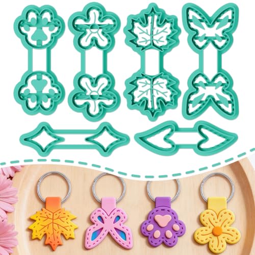 ORIGACH 6 Pcs Keychain Polymer Clay Cutters Set - style: Keychain