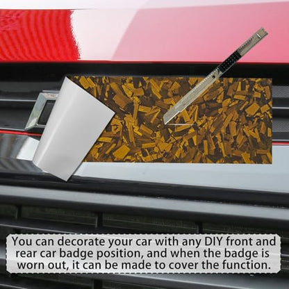QianBao Compatible with 11.8" x 4" Chevy Bowtie Emblem Vinyl Wrap Kit - color: Forged Carbon Fiber Gold