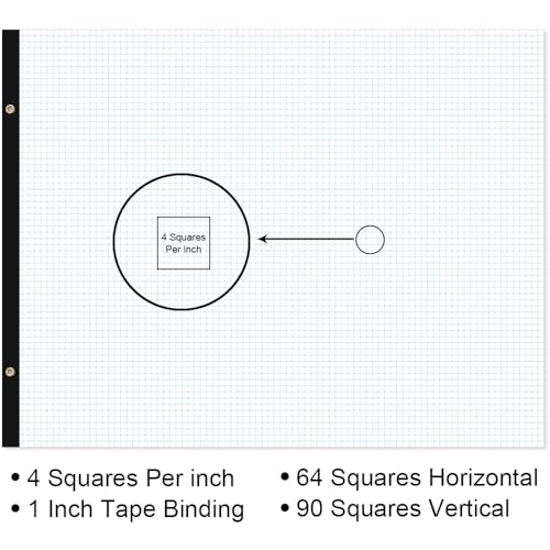 (2-Pack) Large Engineering Graph Notepad - 22" x 17" Grid Paper, 100 Sheets/200 Pages, 4"x4" Grid Pad, Giant Drafting Pad Sketching Grid Paper for Engineer Architect Designer - size: 2-Pack, style: Graph