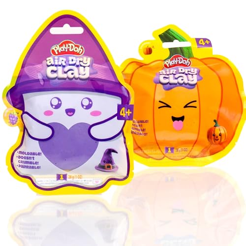 Play-Doh Scented Air Dry Clay, 2-Pack Halloween Bundle, 1 Purple Grape, 1 Orange, Goodie Bag Stuffers, Art Supplies, Arts and Crafts for Kids, Craft Supplies, Toddler Party Favors - color: Halloween