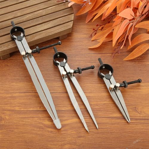 3 Pack Adjustable Spring Wing Divider, 4/6/8 Inch Steel Lockable Divider Wing Compass, Precision Compass Geometry Tool for Drawing Drafting Woodworking Leather Craft