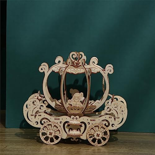 3D Wooden Puzzles Pumpkin Cart Model Kits, Brainteaser and Puzzle for Christmas/Birthday,Gifts for Adults and Teens to Build CombinationPumpkin Cart - style: Pumpkin Cart