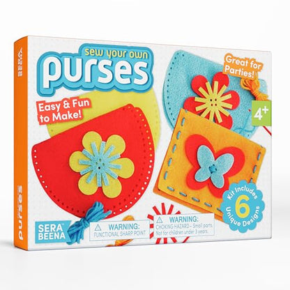 Serabeena Sewing Kit for Kids - Sew Felt Purses | 6 Kits Ages 4-8
