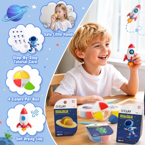 Air Dry Clay Kit -12 Space Theme Modeling Clay for Kids Arts and Crafts - color: #04Dark Blue- Children's Drem Star