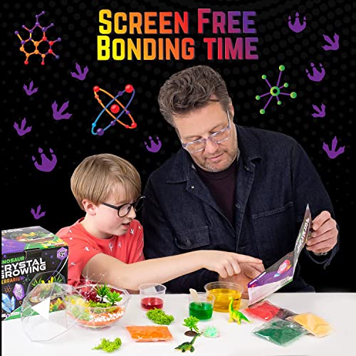 Original Stationery Dinosaur Crystal Growing Kit - Multicolor, 17-Piece, Ages 7 & Up - DIY Science Terrarium Kit with Moss & Dino Figures - Grow Your Own Crystals - Boys Birthday Gifts - style: Dinosaur