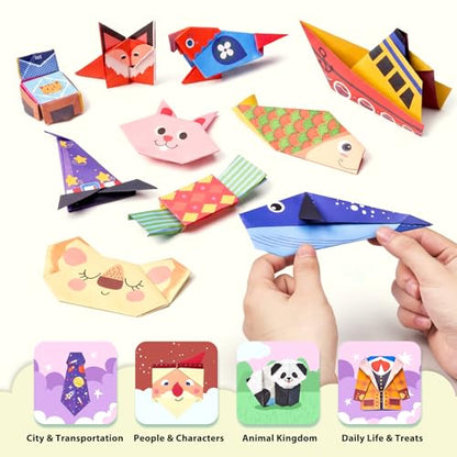 GAMENOTE Origami Kit for Kids Ages 8-12, 80 Assorted Projects, 260 Sheets