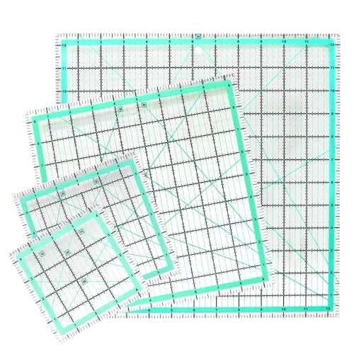 MANUFORE Quilting Ruler 4-Piece Square Sewing Acrylic Ruler Quilting Tools - style: 4pcs Square IN