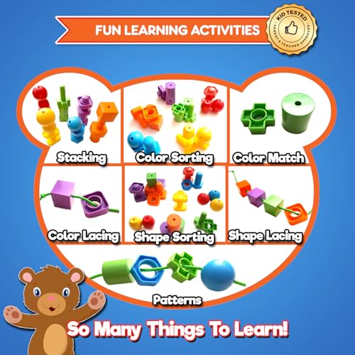 Twist & Lace Beads n Bolts - Match, Sort, Count & Play with 24pc + eBook - size: BEADS & BOLTS