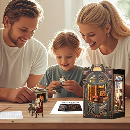 CUTEBEE Book Nook Kit for Adults, Cat Miniature House Kit, Adult Craft Gift - color: Count Cat's Study