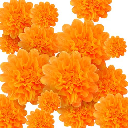 Gejoy 20 Pcs Giant Tissue Paper Flowers Orange Large 3D Wall Backdrop - color: Orange Colors