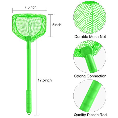 Coopay 2 Pieces Butterflies Kids Fishing Net Catching Bug Floating Bait Beach Nets for Outdoor Playing - color: Green + Orange